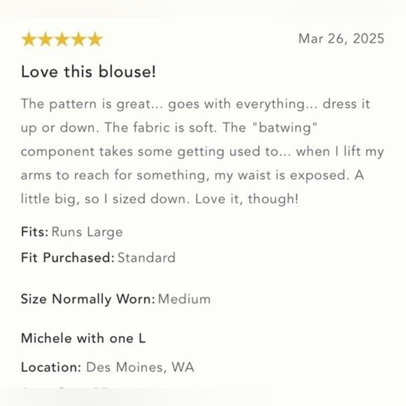 NWT Size XXS (P2P 25")  - Anthropologie Pilcro Batwing Yoke Blouse (NWT US$ 118) - Picture 4 of 16